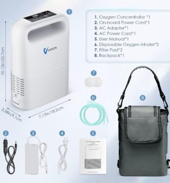 compresor de oxigeno portatil con bateria recargable