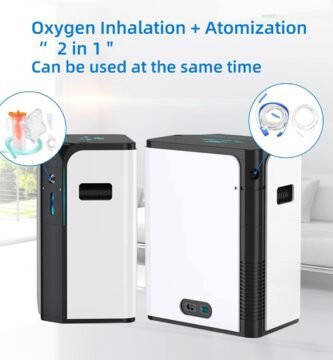 Compresor de Oxigeno 2 en uno Portátil KCareU DE-KJR-11SW 7 Litros