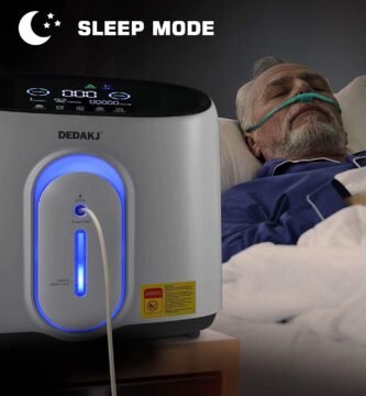 Dispositivo de oxígeno portátil Dedakj de 1-8 litros con función de nebulización