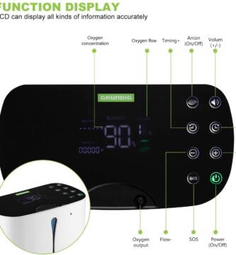 pantalla concentrador de oxígeno portátil GRUNDIG GD-BE04 1-6 Litros